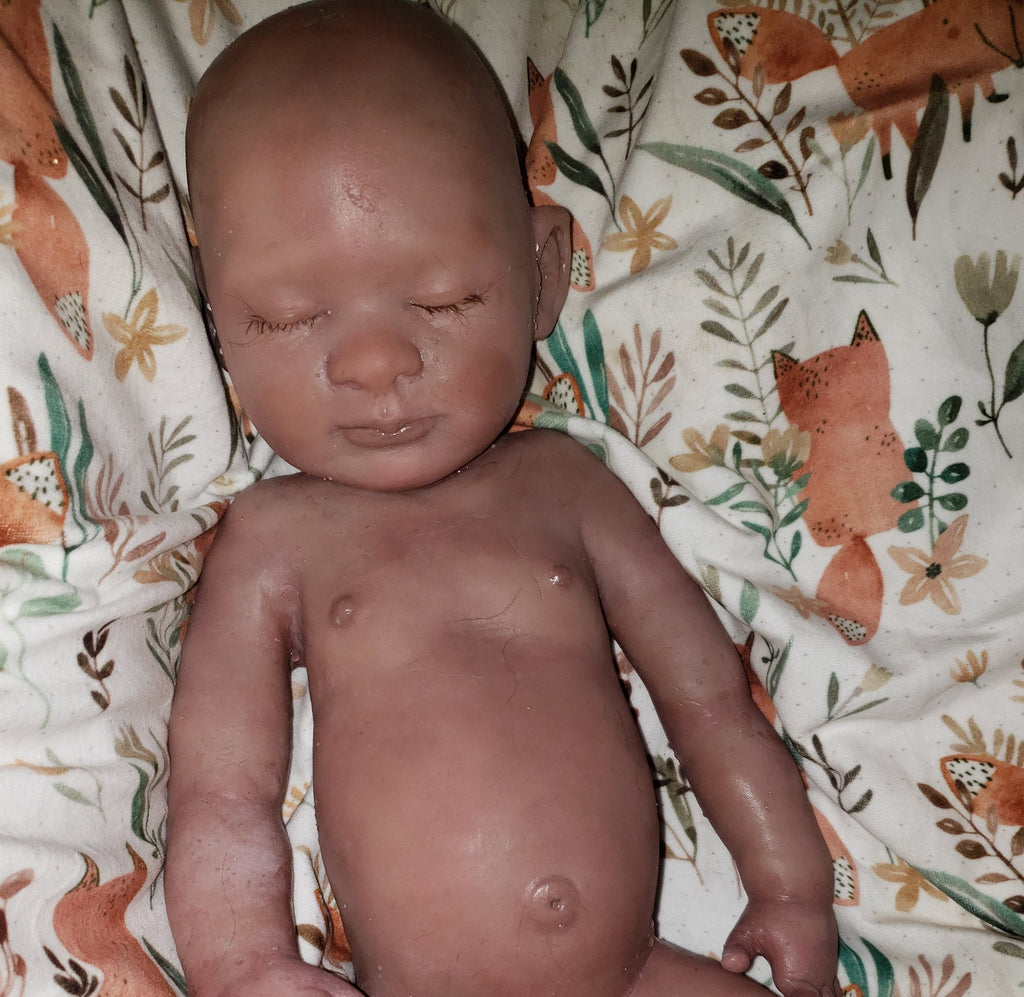Full body silicone art doll girl or boy newborn art doll  19.5" pamela erff Olive