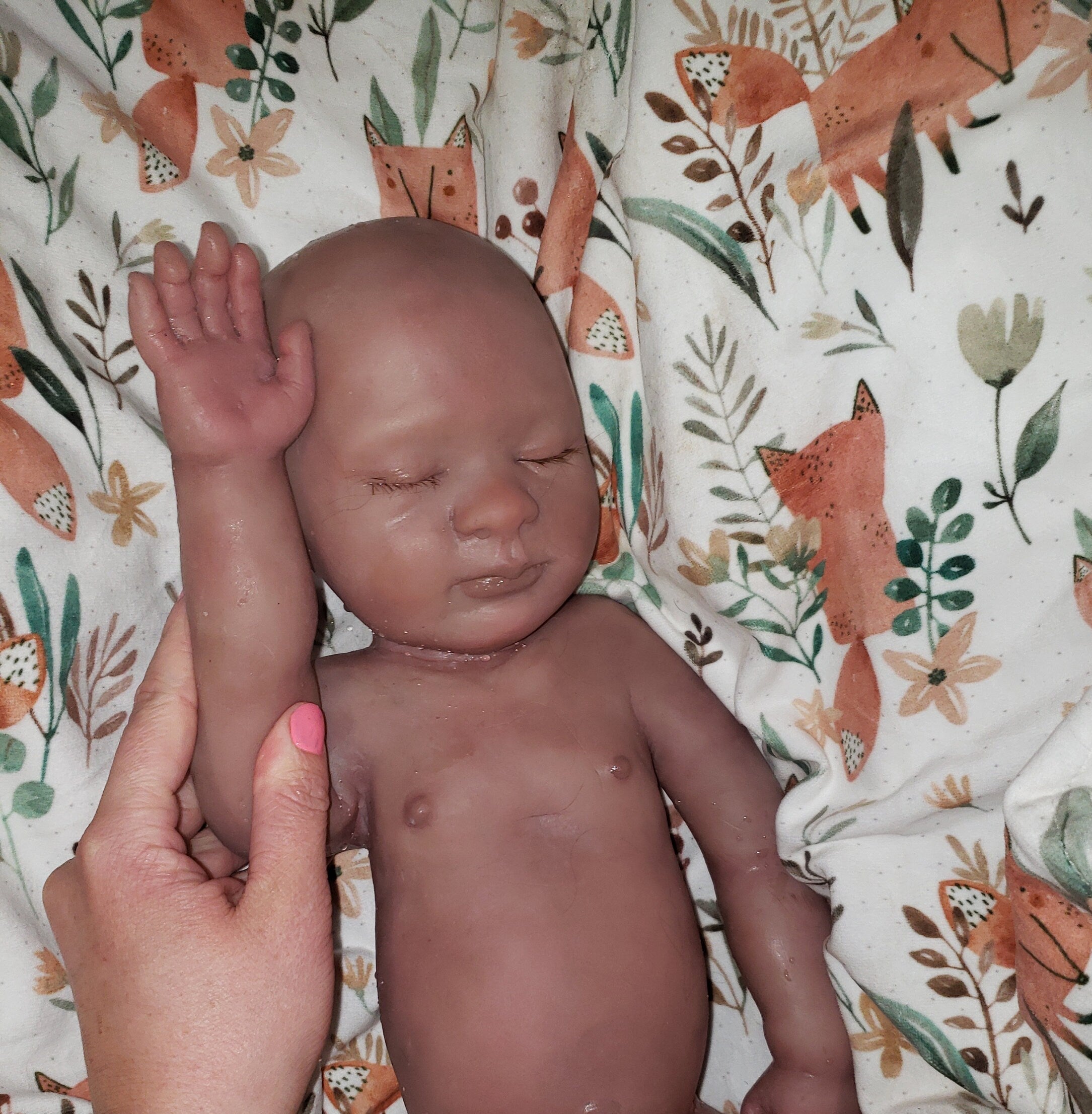 Full body silicone art doll girl or boy newborn art doll  19.5" pamela erff Olive