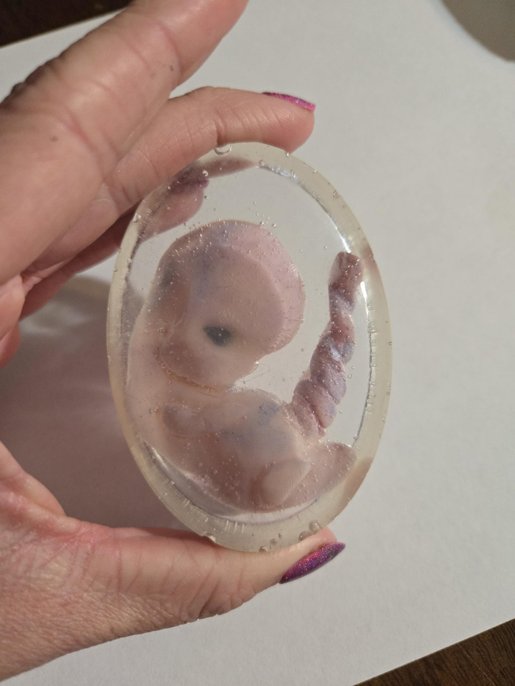 Remembrance Keepsake-handcrafted memorial art peice, custom silicone or resin memory keepsake made to honor loved one