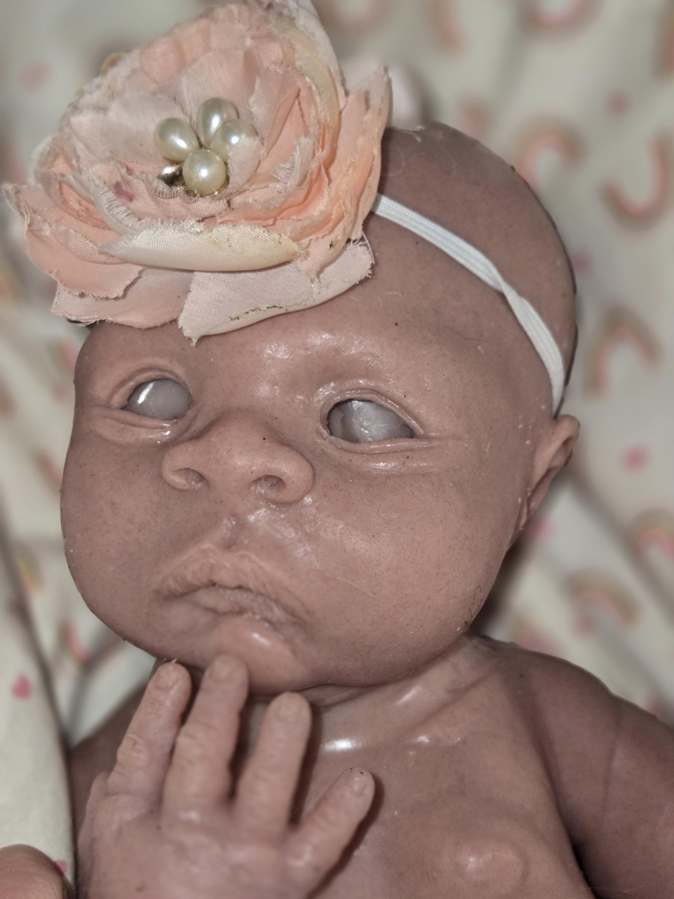 Full body silicone baby 19"  chunky newborn open eyes kit Jodie
