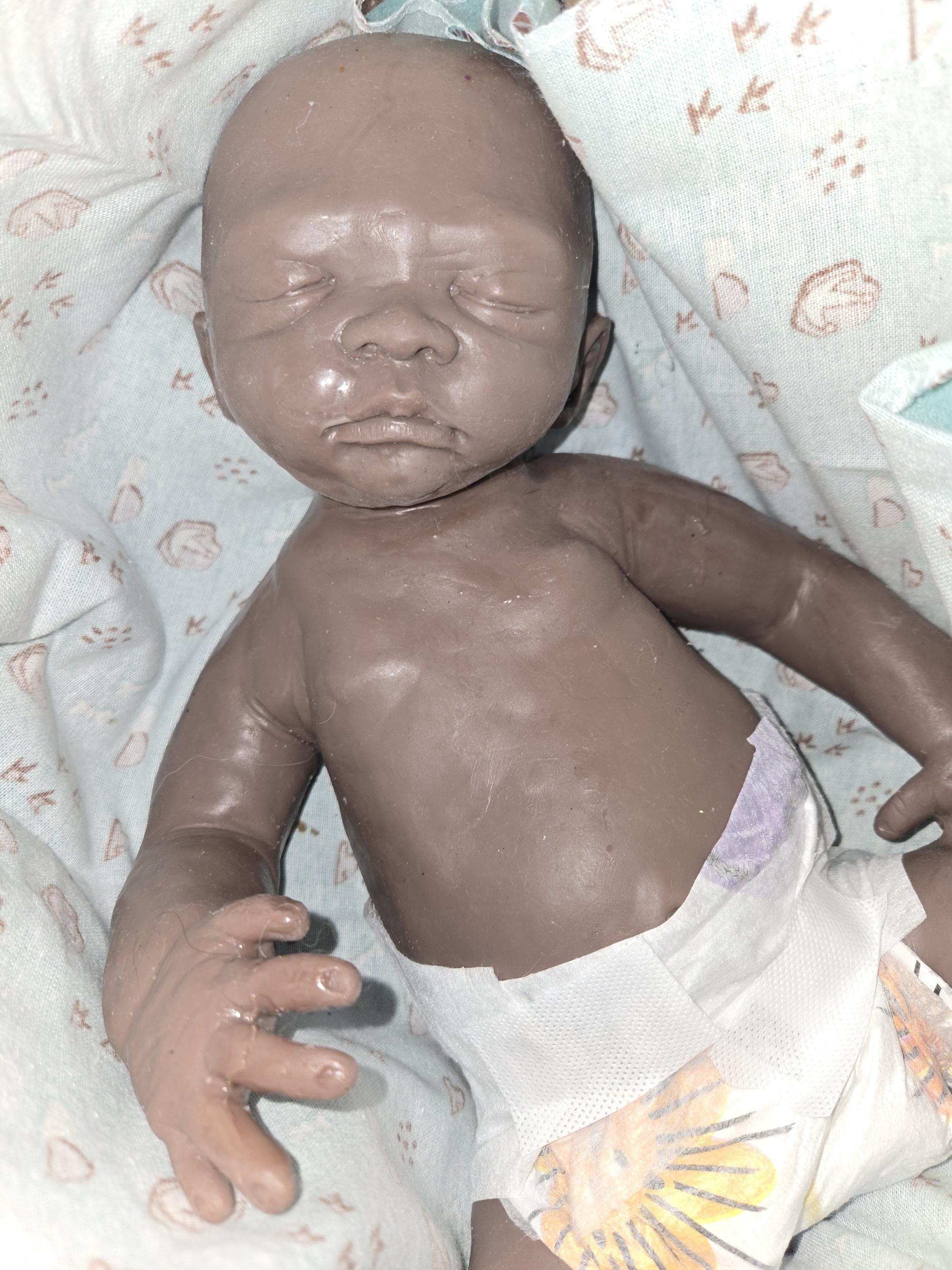 Full Body Silicone baby newborn closed eyes 17" Gracie