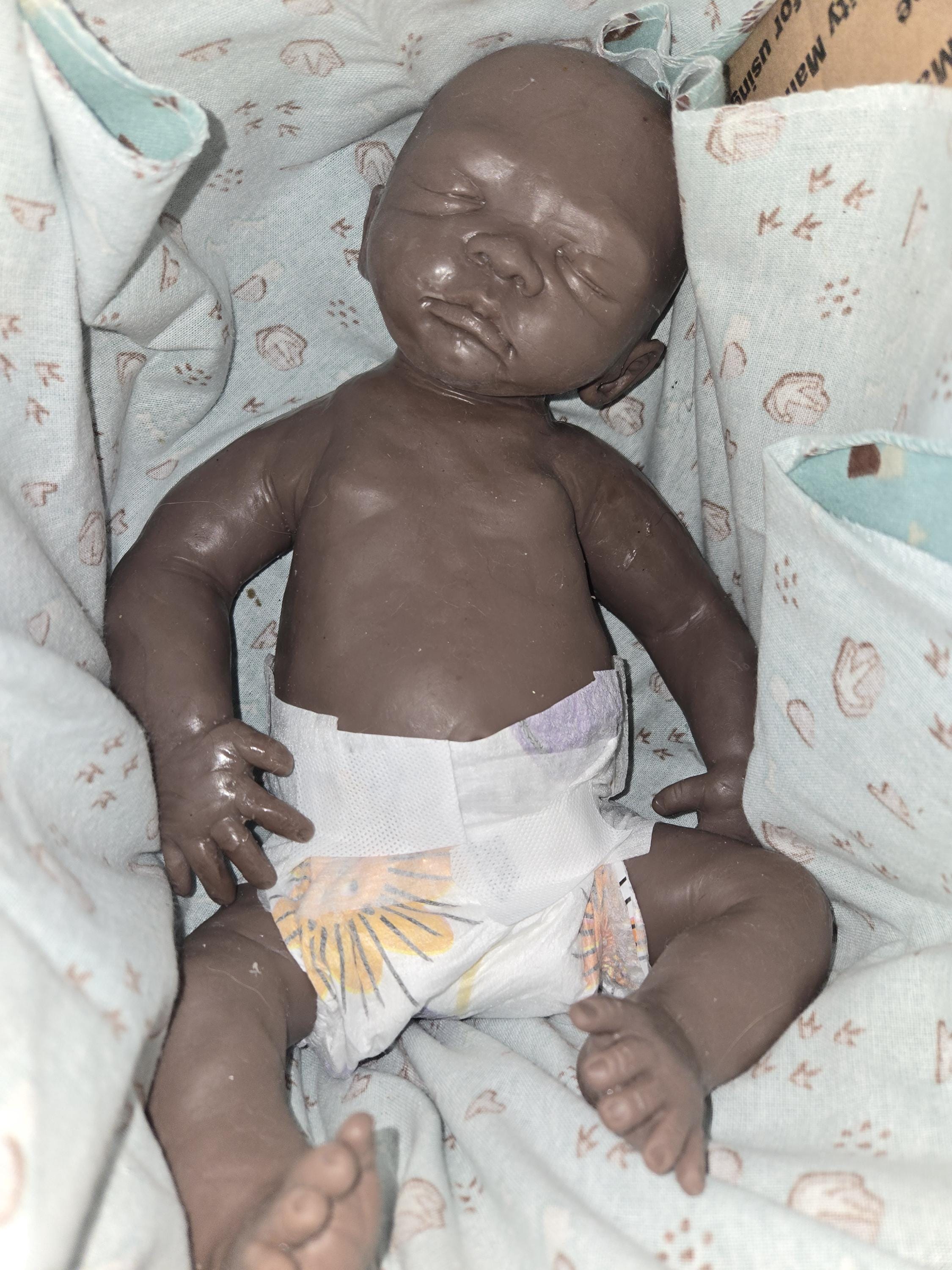 Full Body Silicone baby newborn closed eyes 17" Gracie