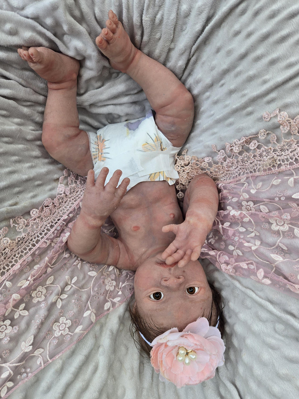 Full body silicone baby 19"  chunky newborn open eyes kit Jodie