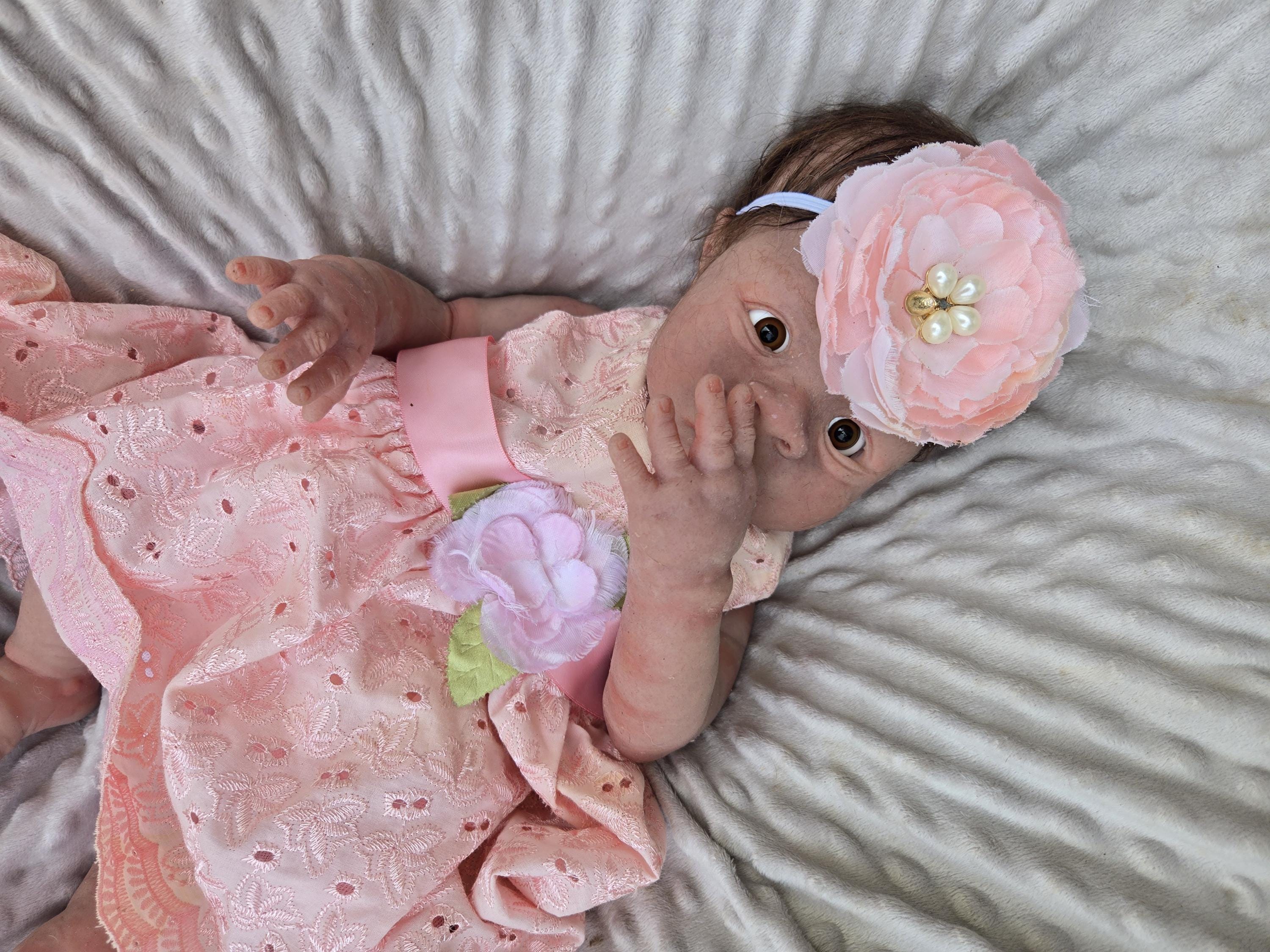 Full body silicone baby 19"  chunky newborn open eyes kit Jodie