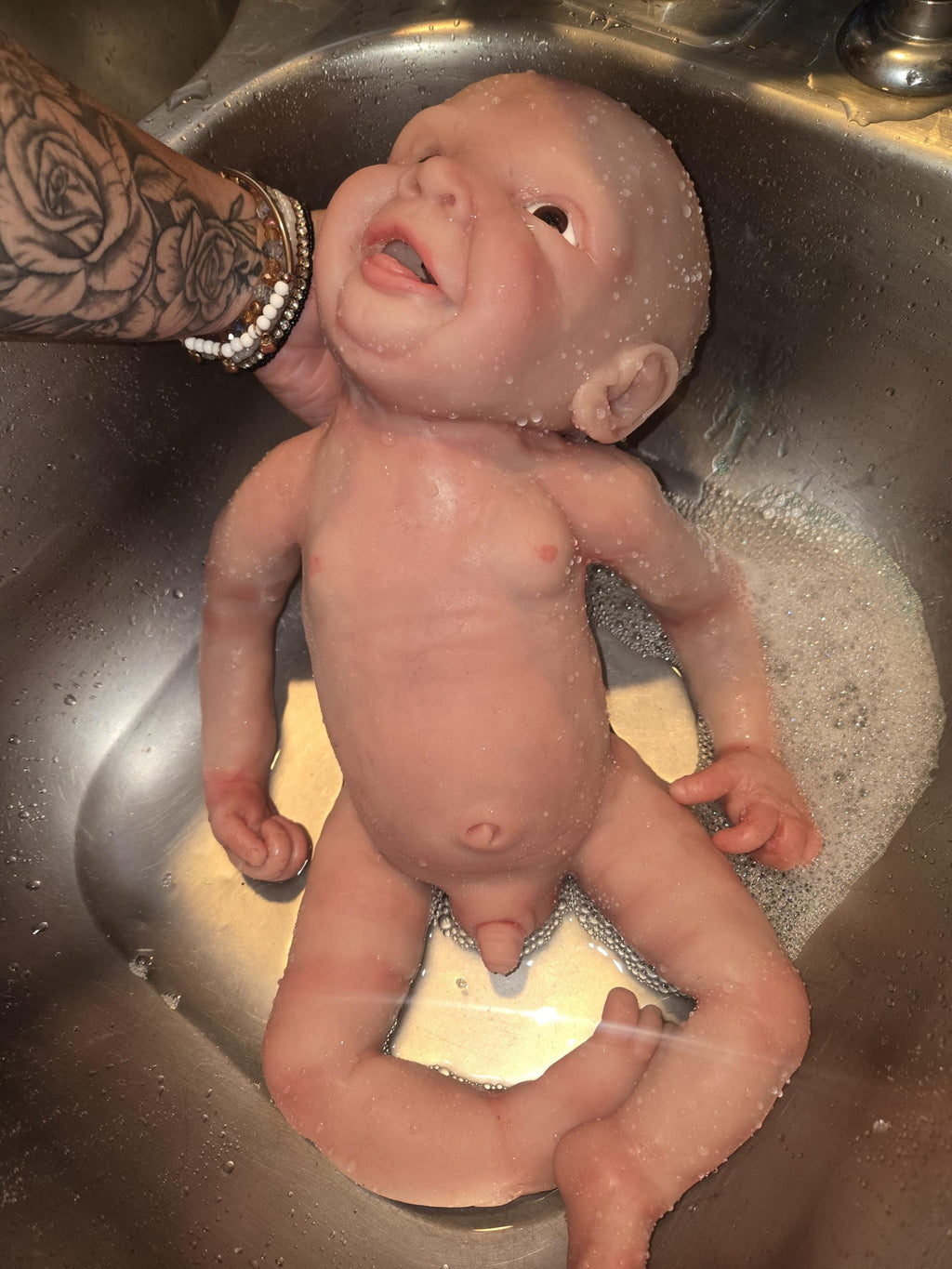 Full body silicone baby boy smiley boy by Dianna richards custom