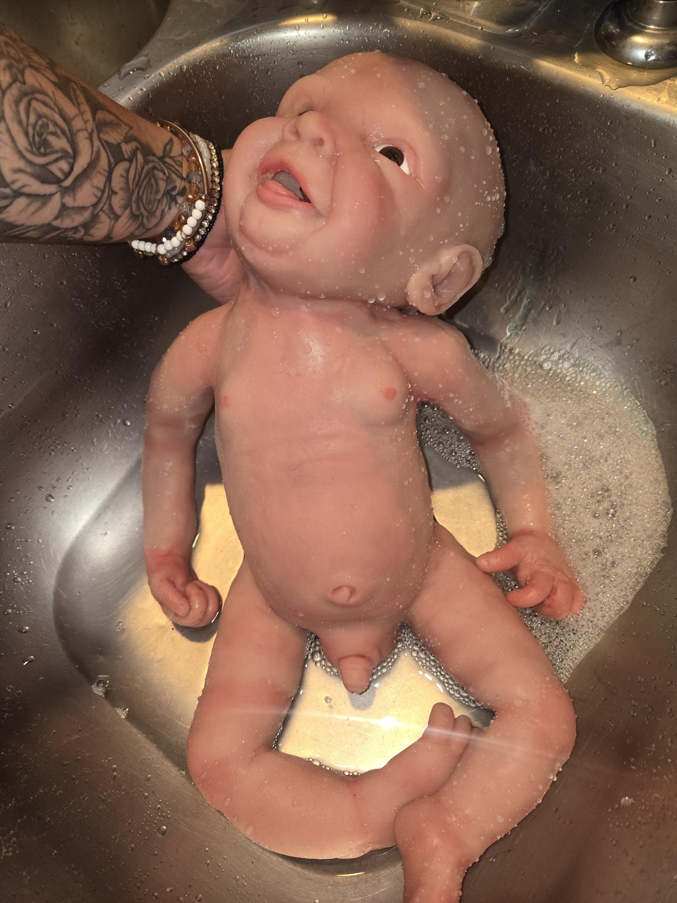 Full body silicone baby boy smiley boy by Dianna richards custom