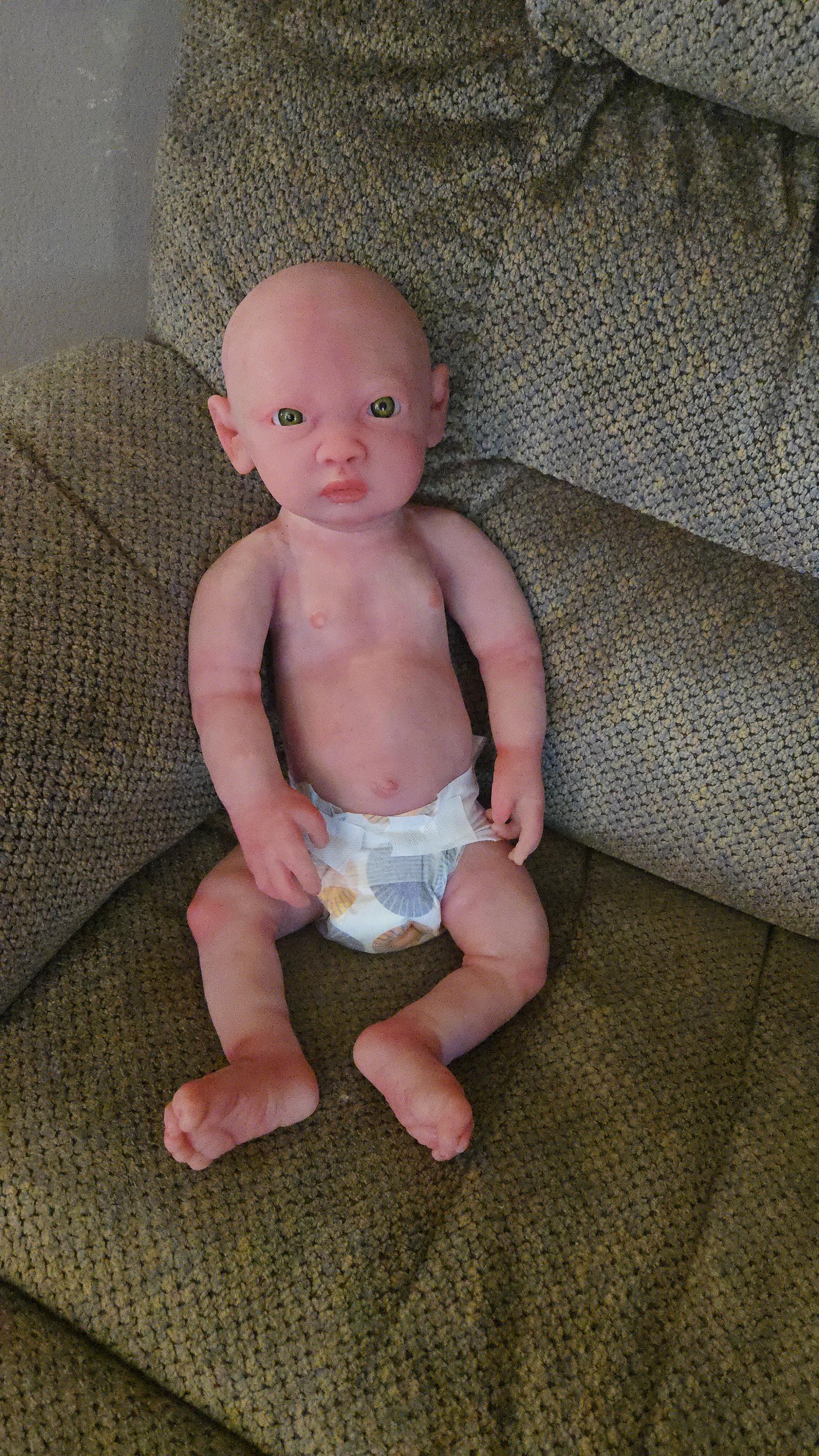 ready to ship full body silicone baby boy 22" open eyes