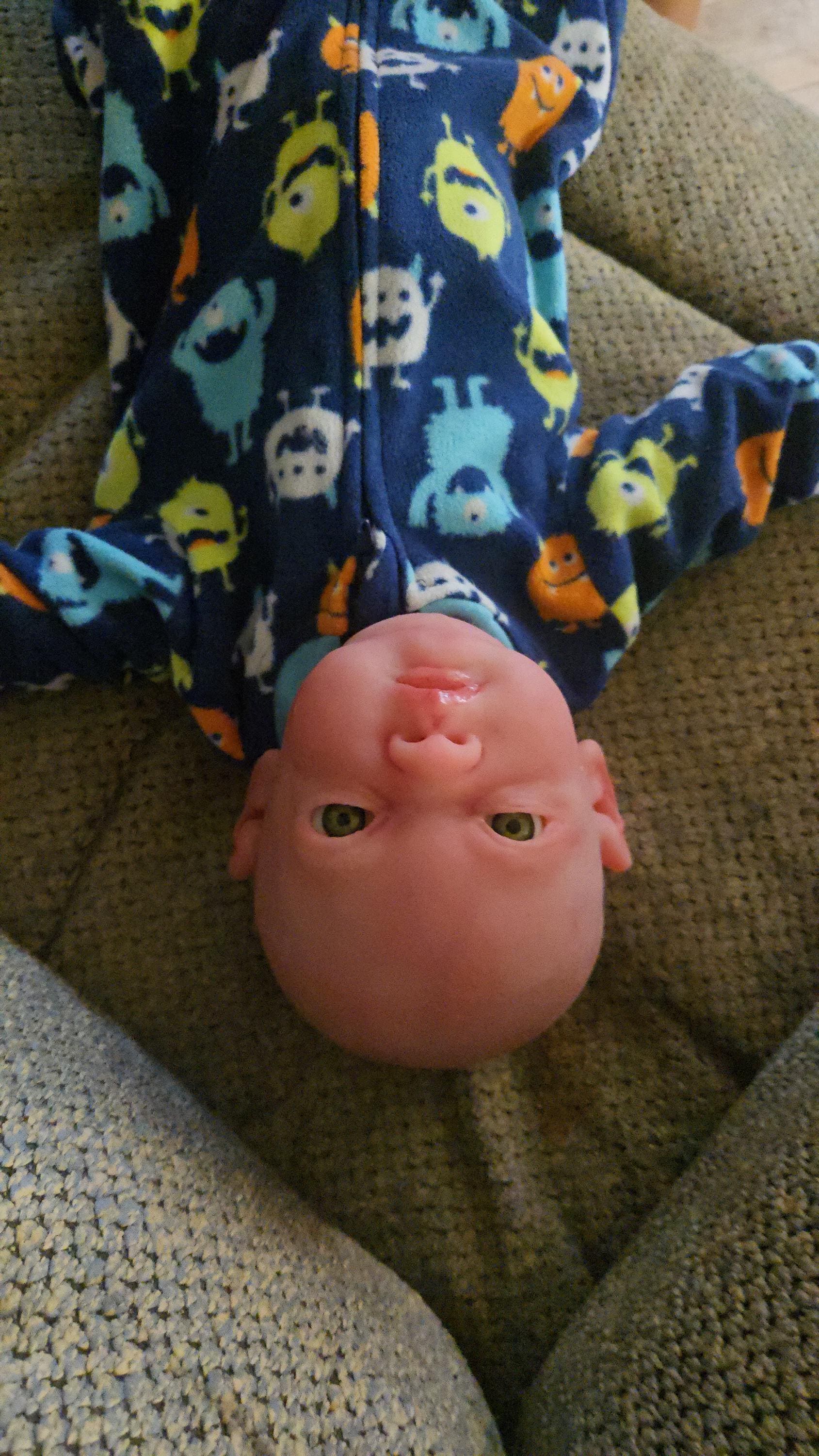 ready to ship full body silicone baby boy 22" open eyes