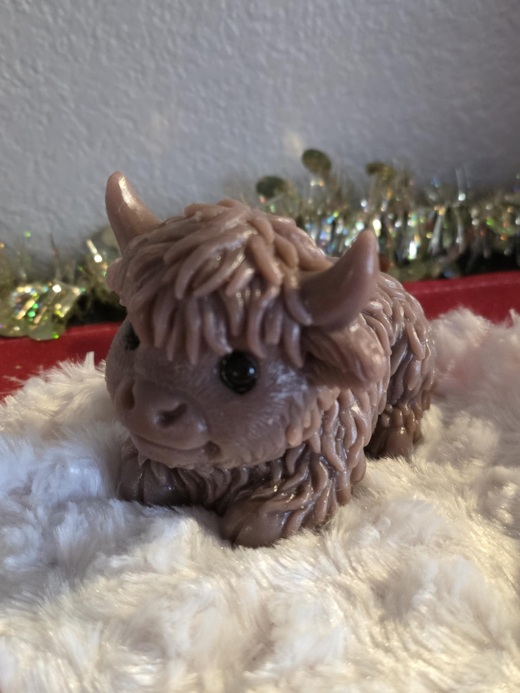 silicone baby highland cow art figurine