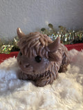 silicone baby highland cow art figurine