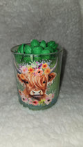 Highland Cow Candle with Succulent Topper