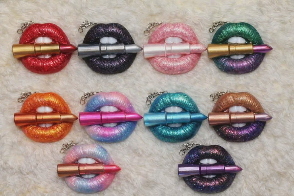 resin lip keychain
