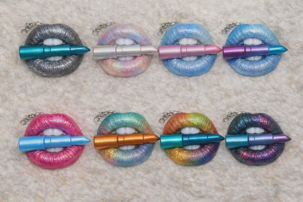 resin lip keychain