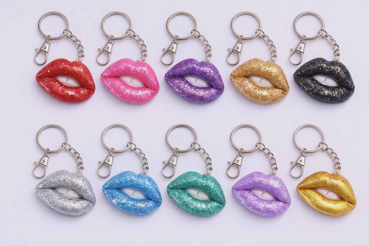 resin lip keychain
