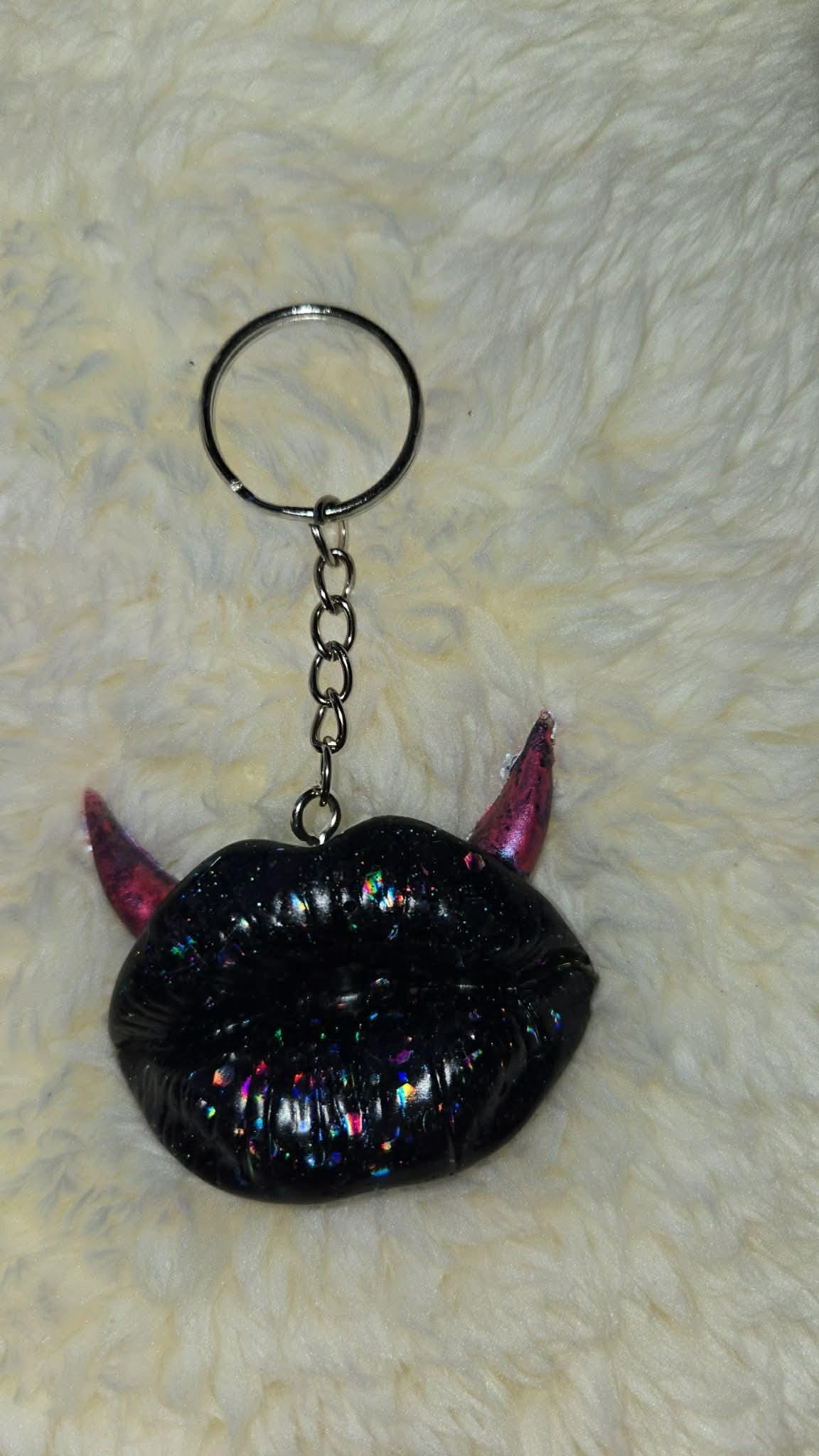 resin lip keychain