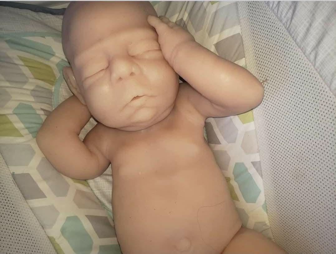 Full body silicone 22" art doll chubby boy