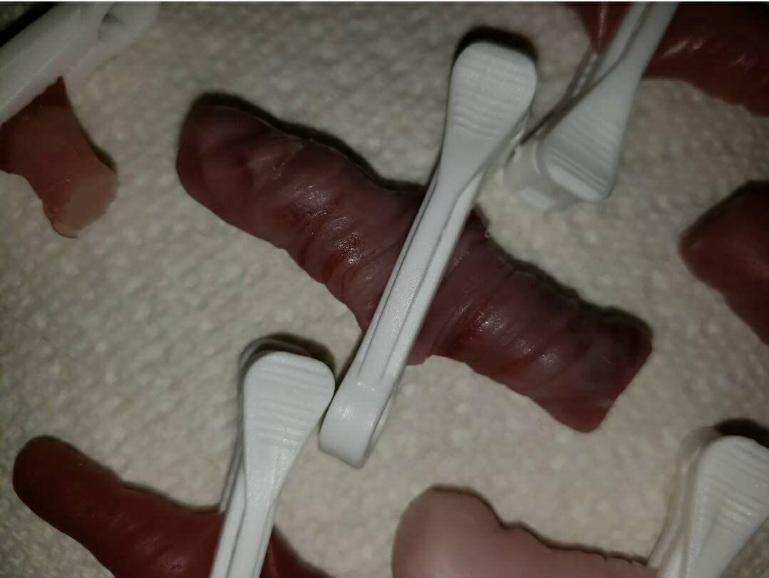 One (1) Reborn or Silicone art doll Umbilical cord with clamp