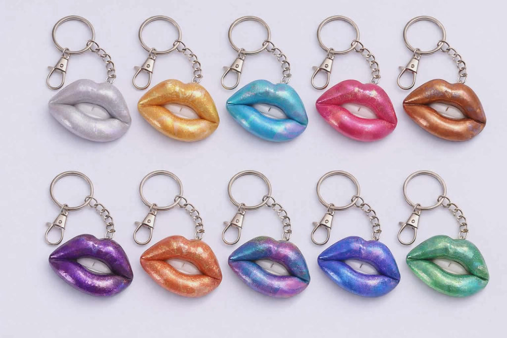 resin lip keychain