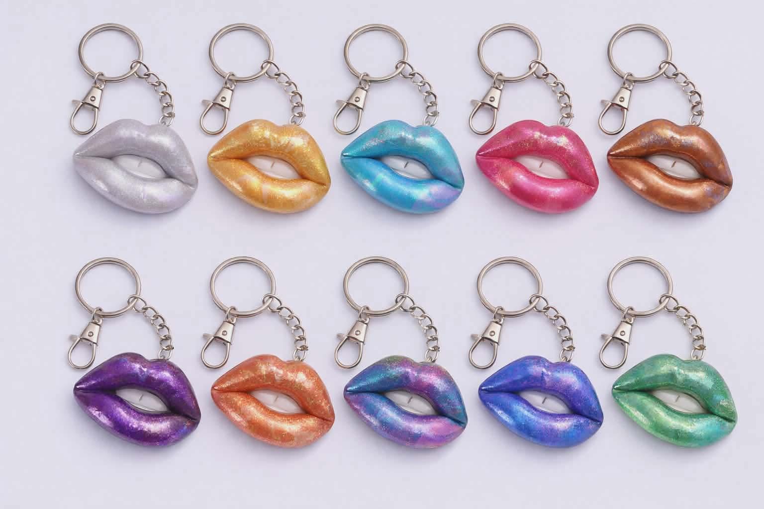 resin lip keychain