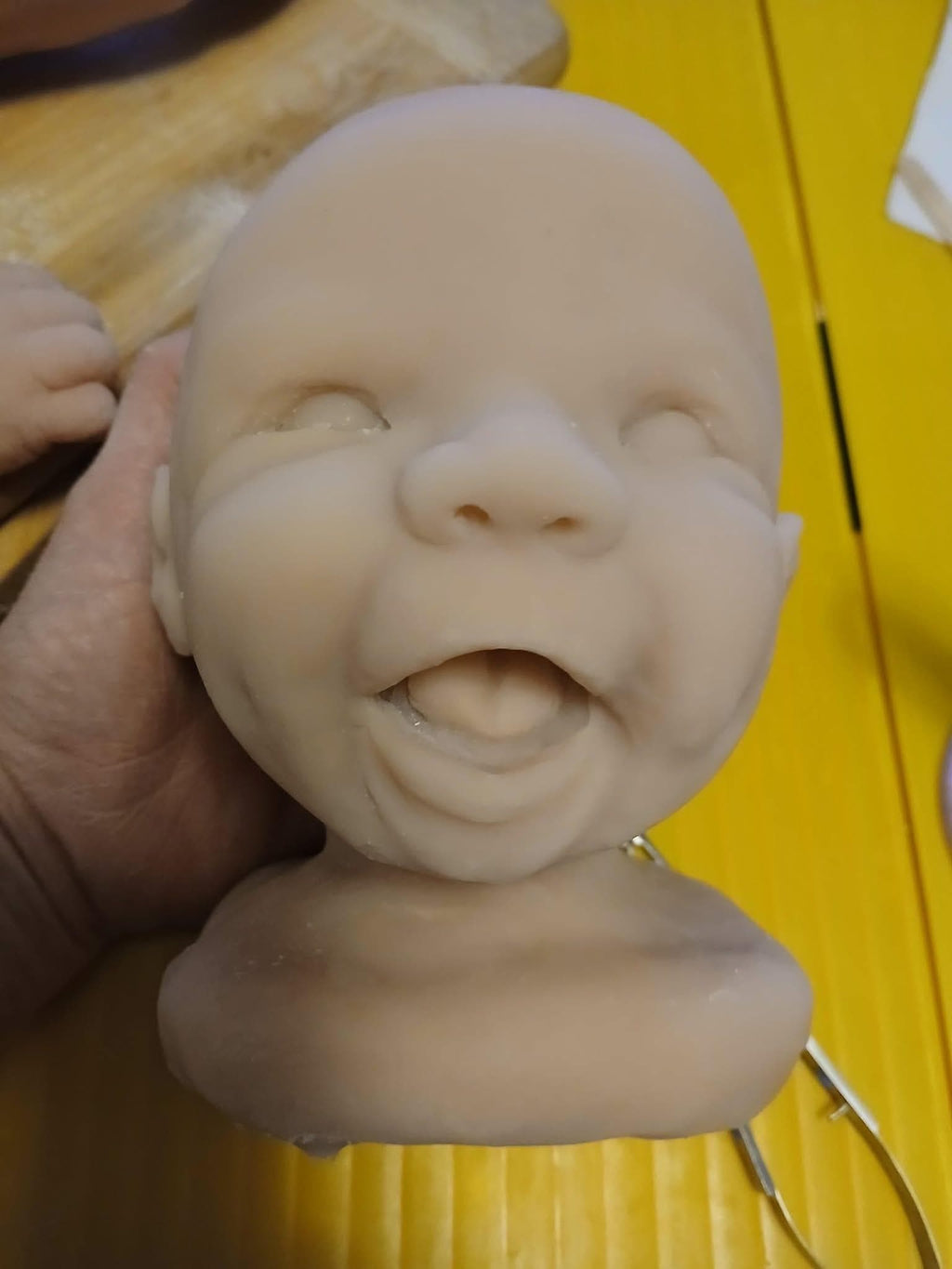 Silicone art doll head smiley doll Jasmin for newborn 18-19 cuddle baby