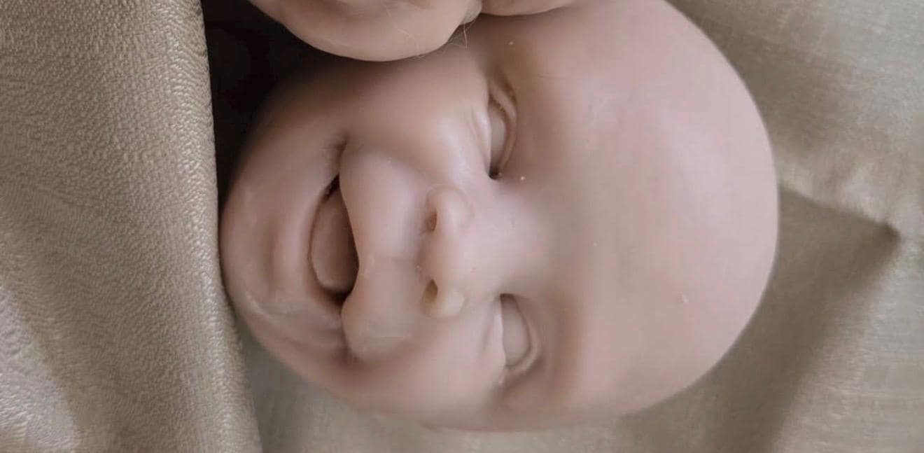 Silicone art doll head smiley doll marina for newborn 18-19 cuddle baby