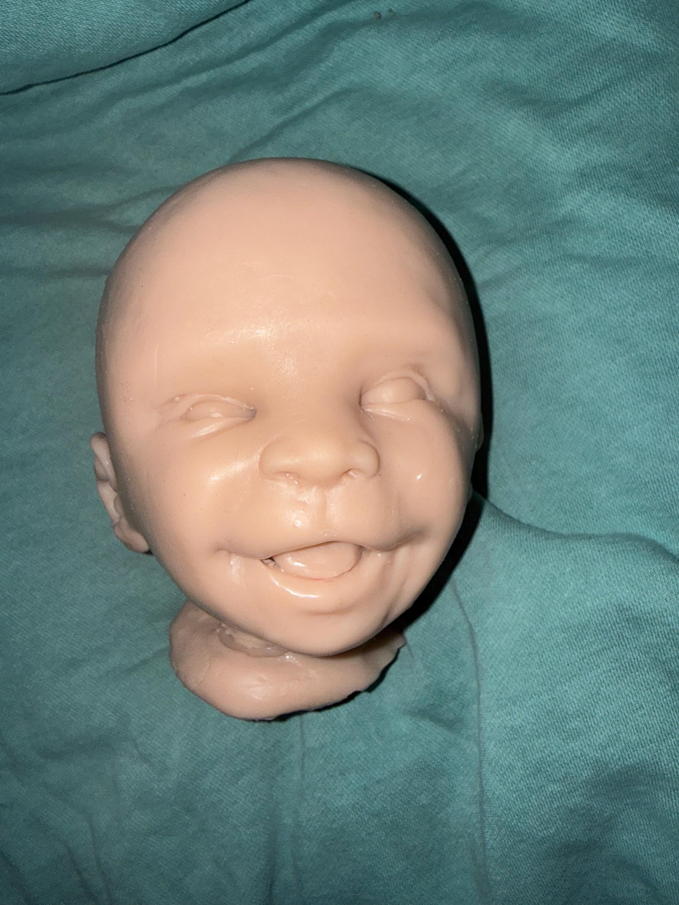 Silicone art doll head smiley doll marina for newborn 18-19 cuddle baby
