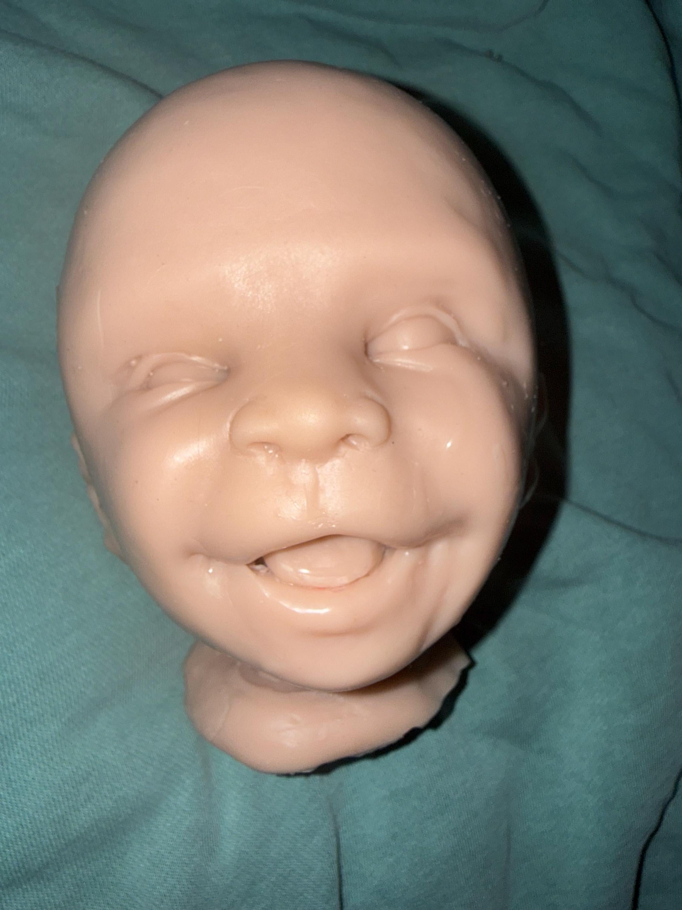 Silicone art doll head smiley doll marina for newborn 18-19 cuddle baby