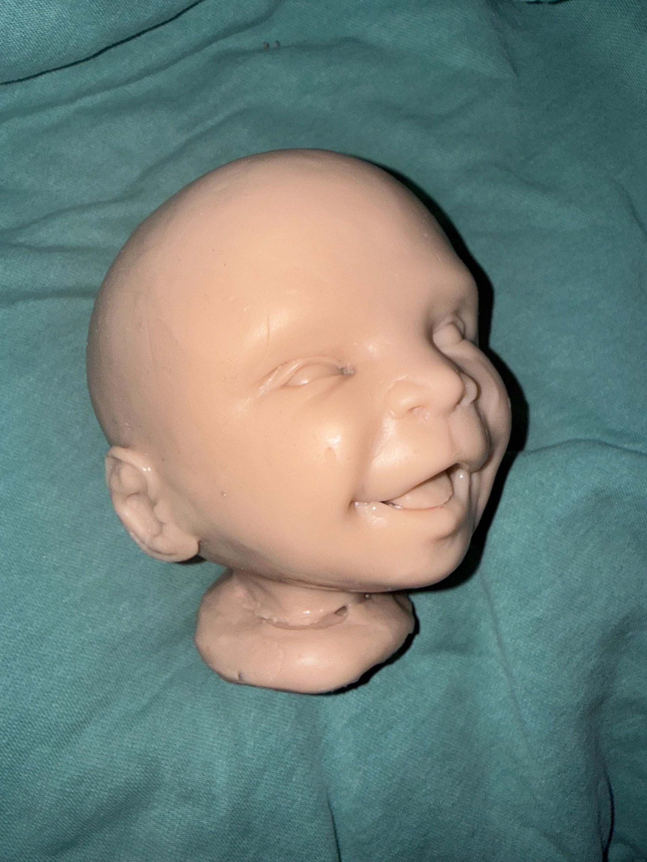Silicone art doll head smiley doll marina for newborn 18-19 cuddle baby